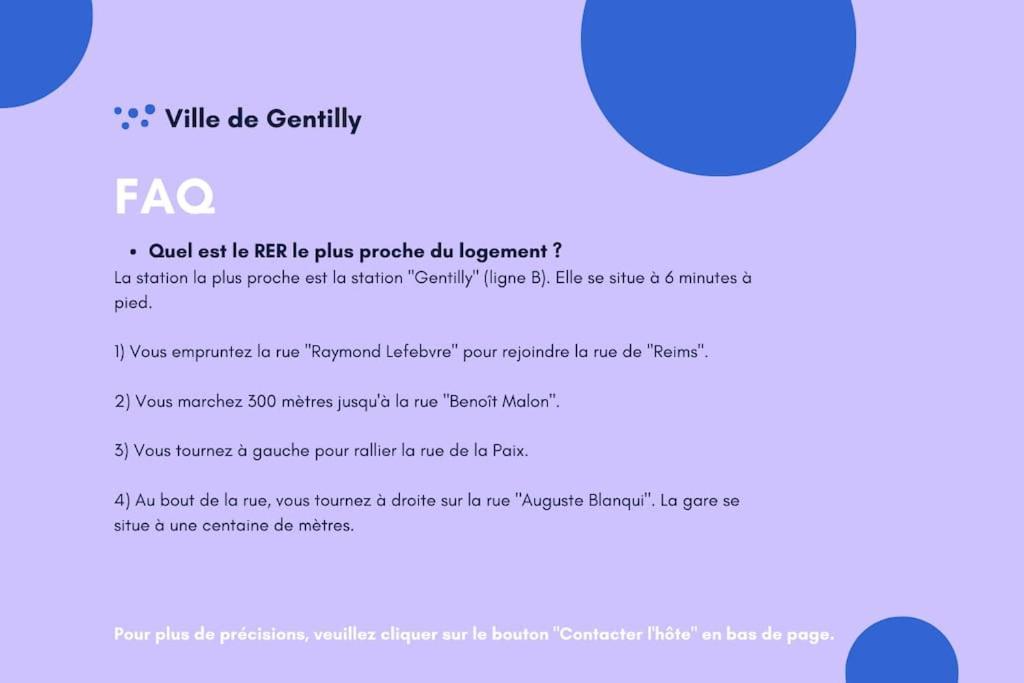 Appartement Cosy Au Calme, Proche De Paris Et Du Rer B Gentilly Exterior foto